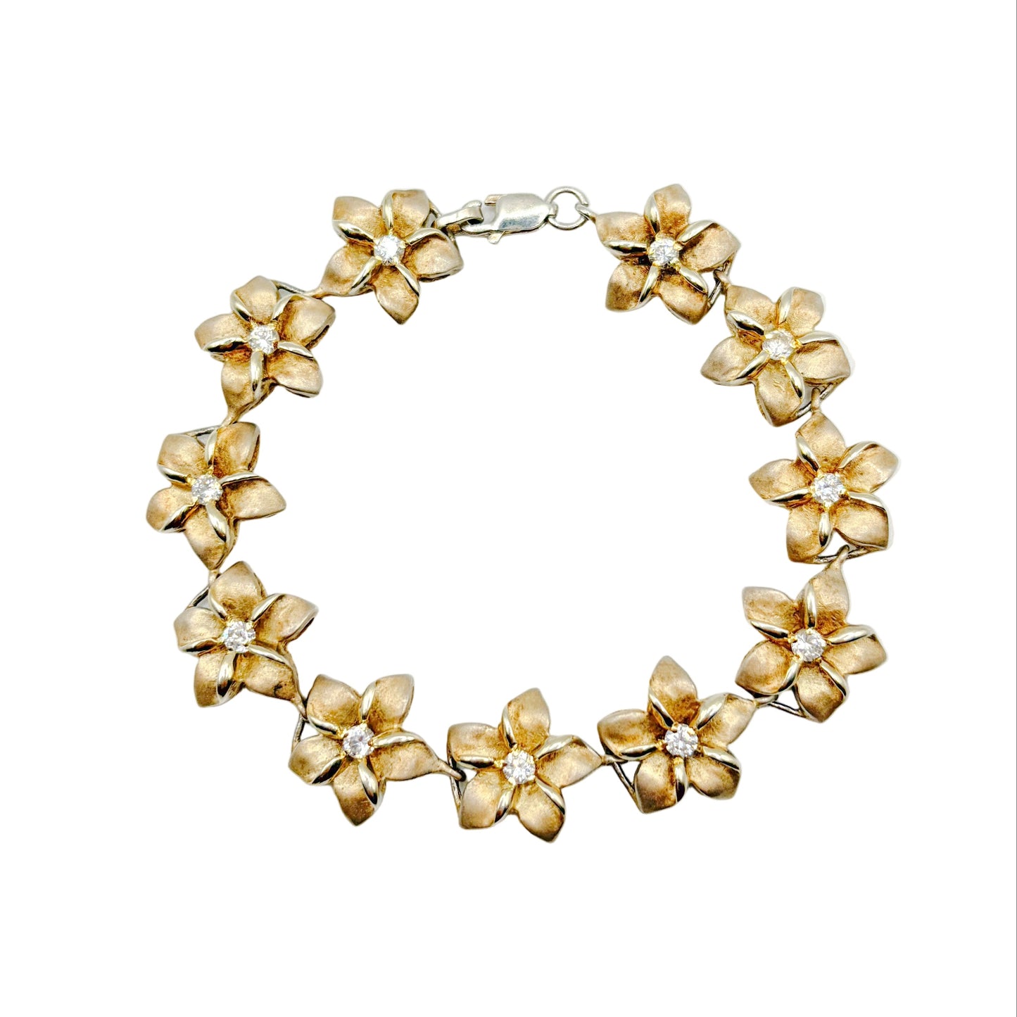 Vintage Sterling Plumeria Bracelet
