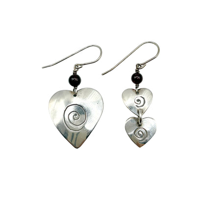 Vintage Sterling Modernist Asymmetrical Earrings