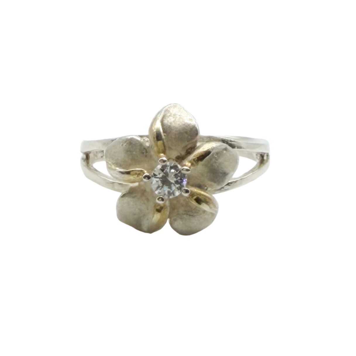 Vintage Sterling Plumeria Ring