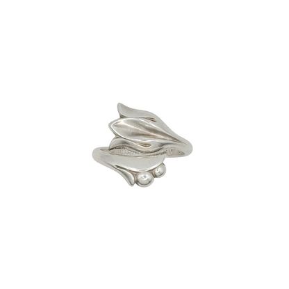Vintage Sterling Avon Tulip Flower Bypass Ring