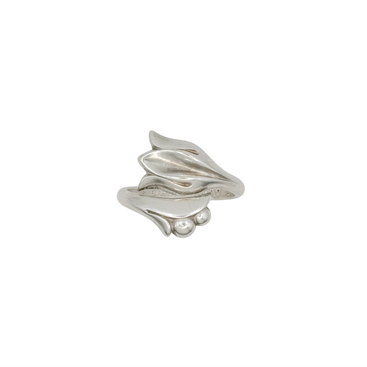 Vintage Sterling Avon Tulip Flower Bypass Ring