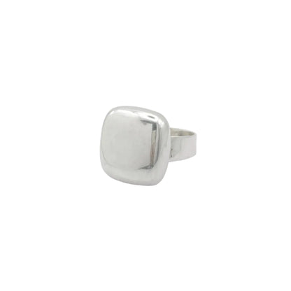 Modernist Sterling Puffy Square Ring