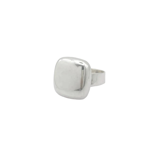 Modernist Sterling Puffy Square Ring