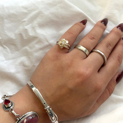 Vintage Sterling Plumeria Ring