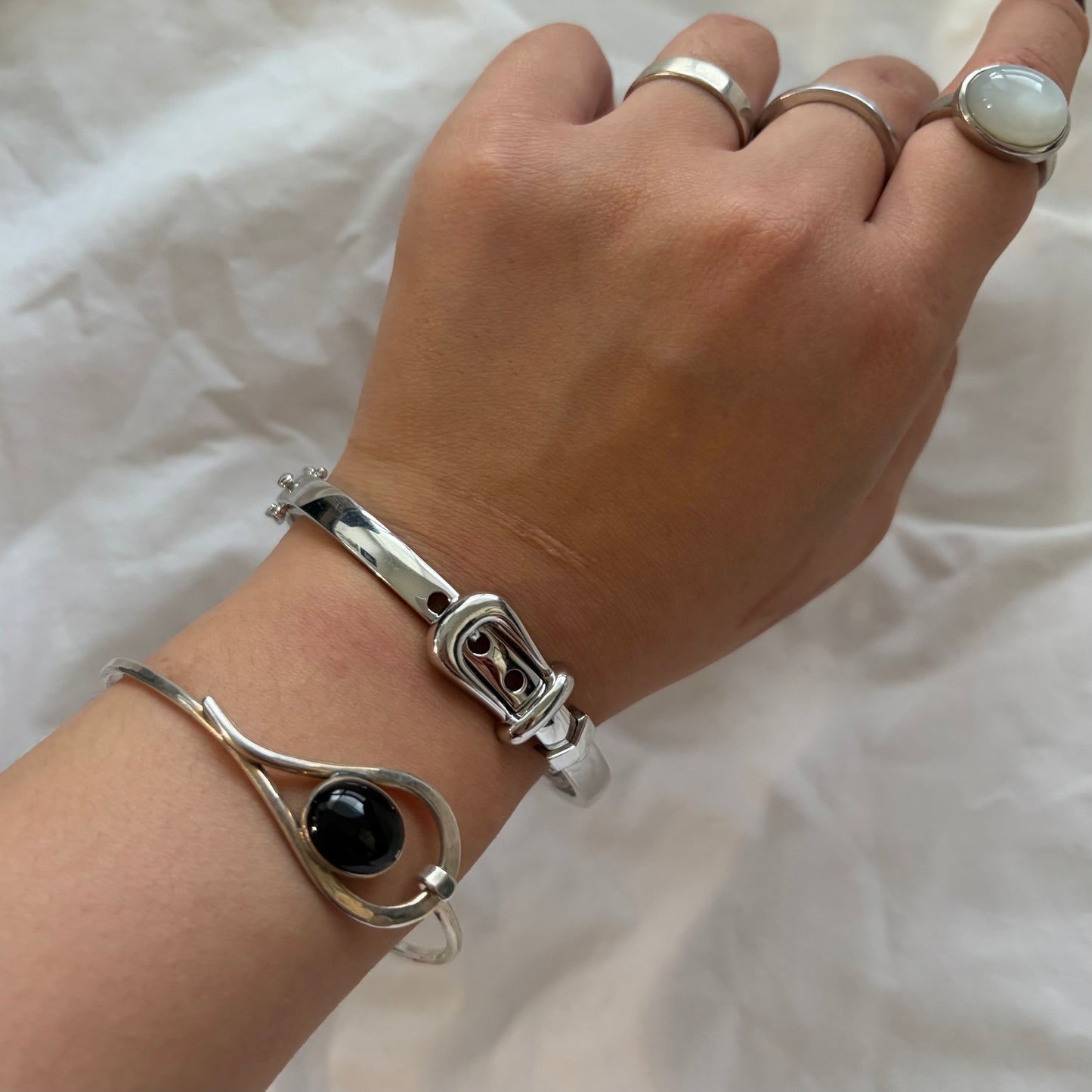 Vintage Sterling Belt Buckle Bracelet