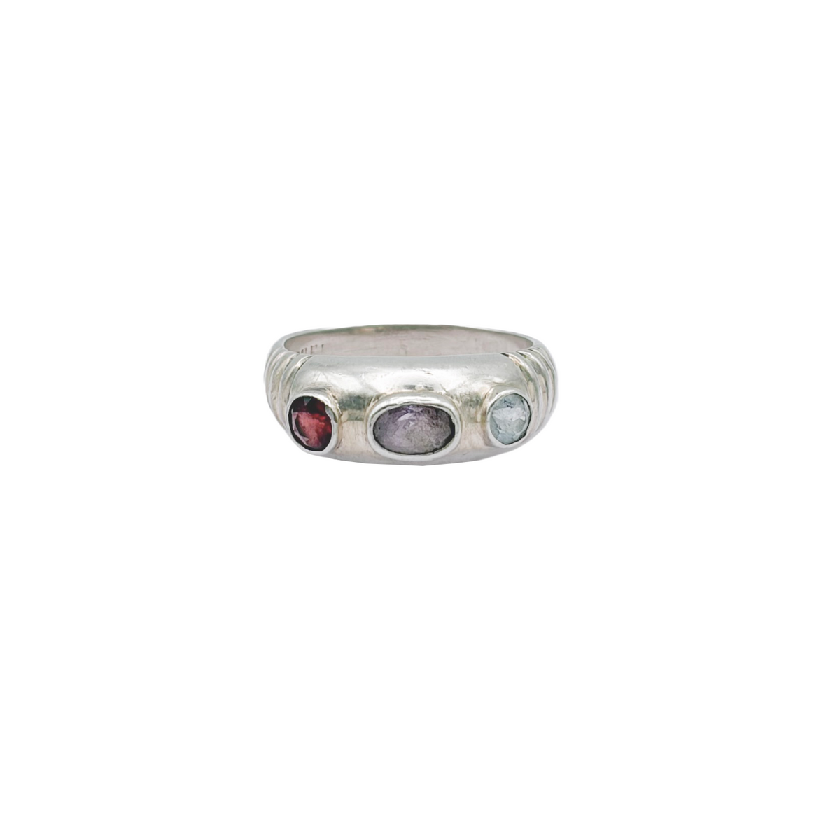Vintage Sterling Multi Gemstone Ring