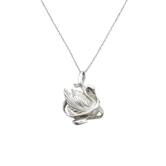 Vintage Sterling Swan Necklace