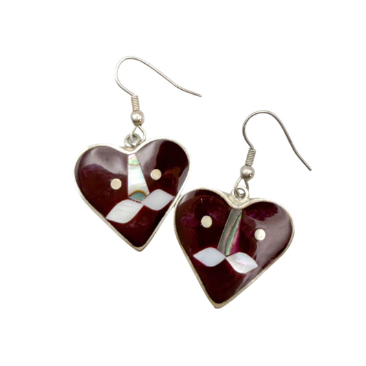 Vintage Alpaca Silver Abalone Earrings