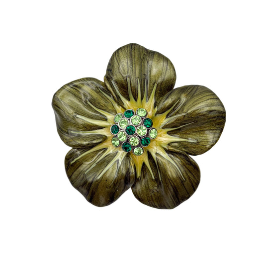 Vintage Enamel Silver Tone Pendant Brooch