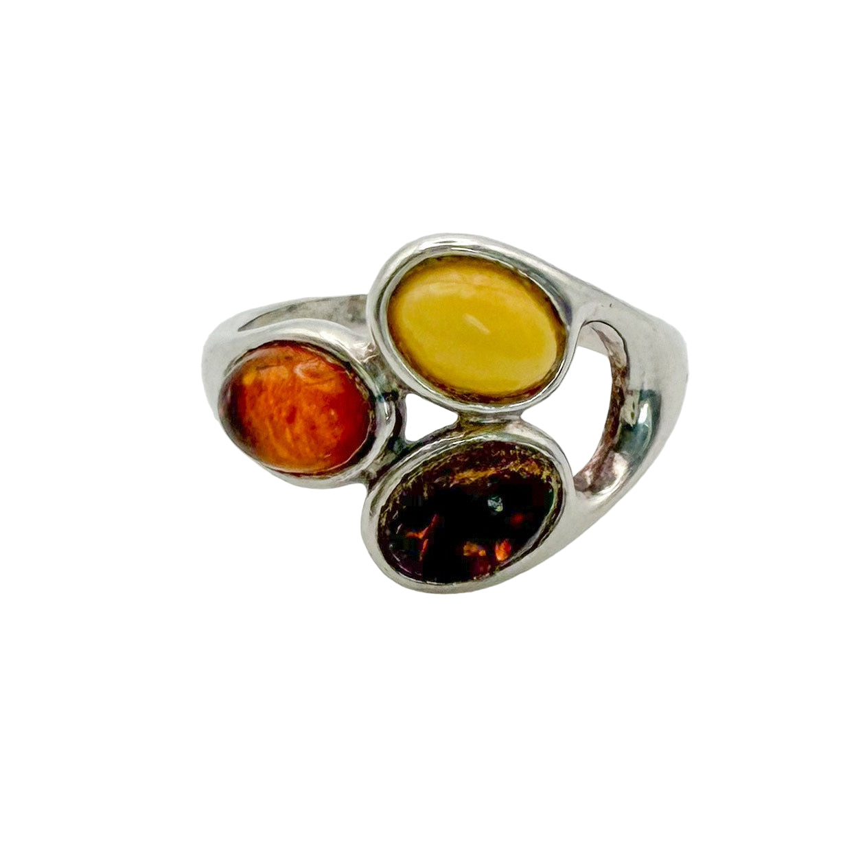 Vintage Sterling Amber Ring