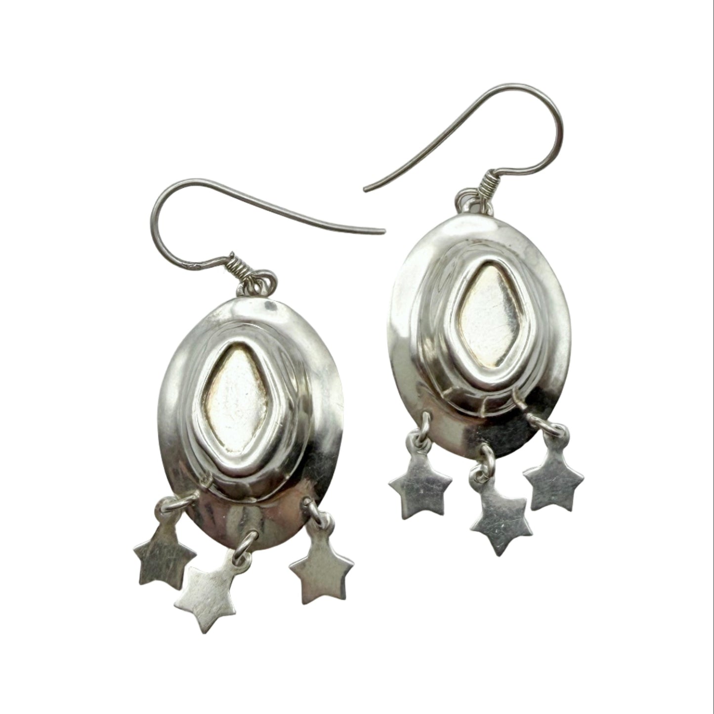 Vintage Sterling Cowboy Hat Earrings