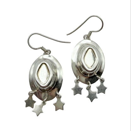 Vintage Sterling Cowboy Hat Earrings
