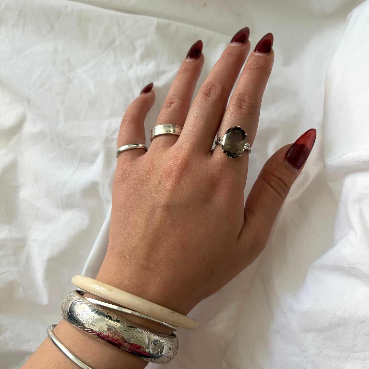 Vintage Sterling Smokey Quartz Ring