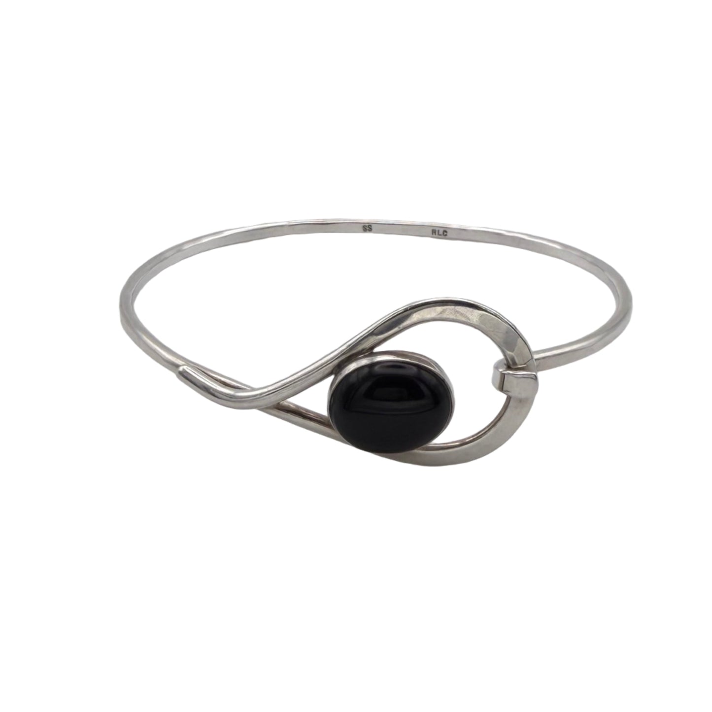 Vintage Sterling Black Onyx Bangle