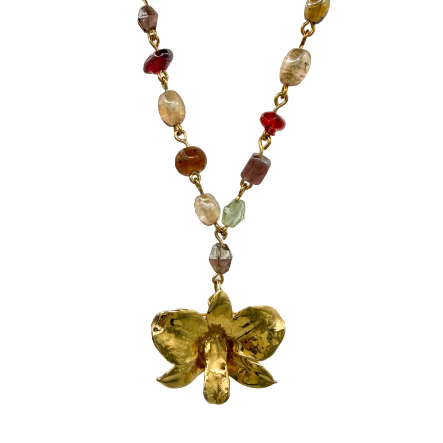 Vintage Gold Filled Reworked Pendant Necklace