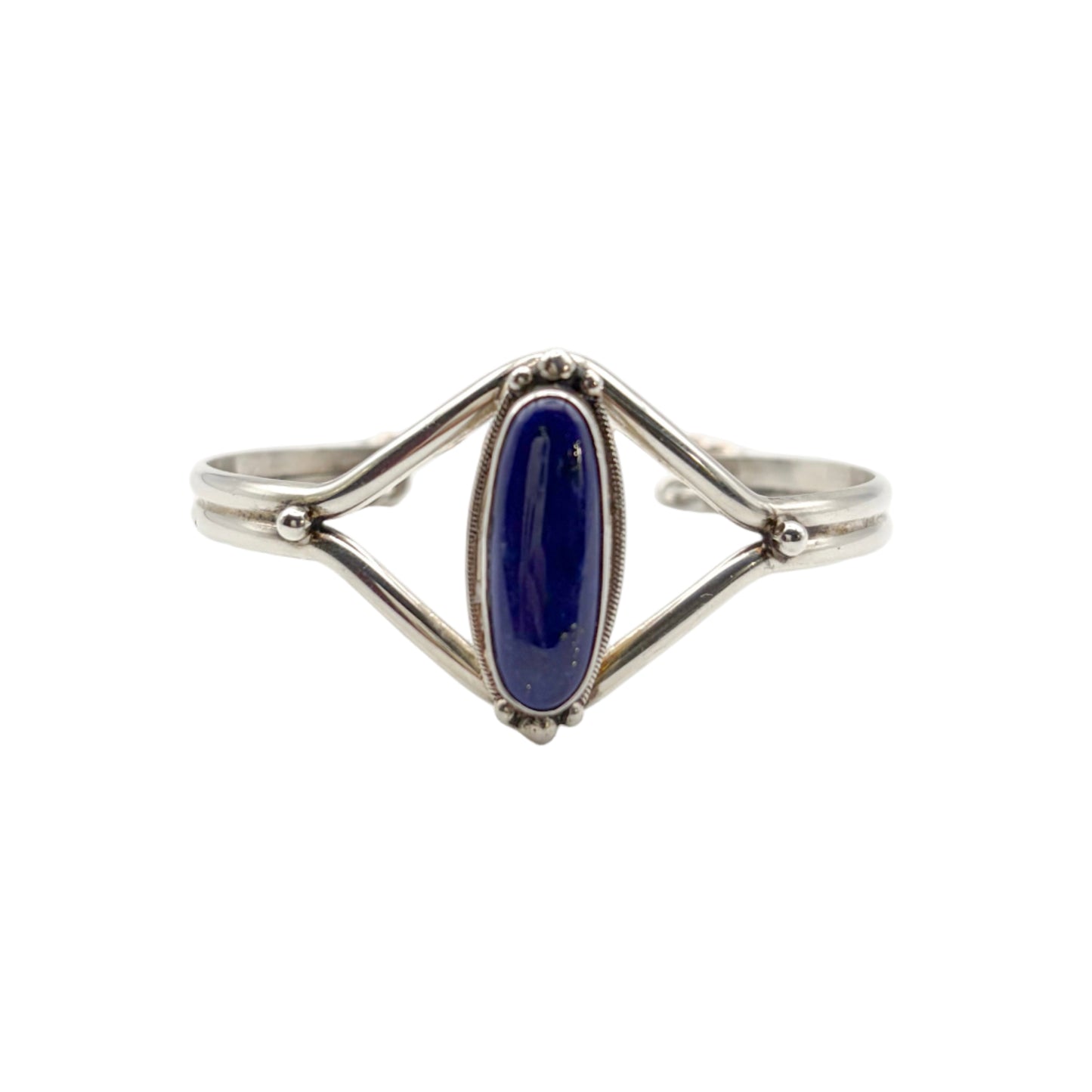 Vintage Sterling Lapis Cuff