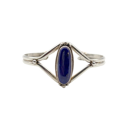Vintage Sterling Lapis Cuff