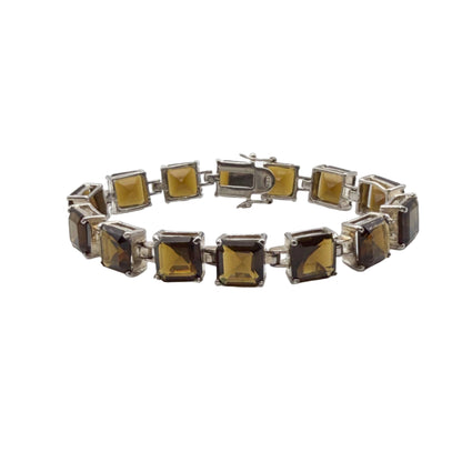 Vintage Sterling Smokey Quartz Bracelet