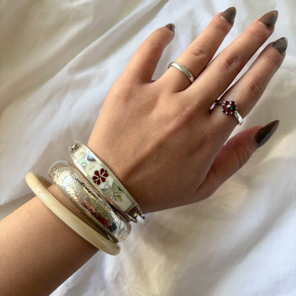 Vintage Sterling Taxco Abalone Inlay Bracelet