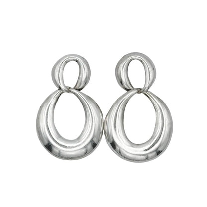 Vintage Sterling Silver Double Hoops