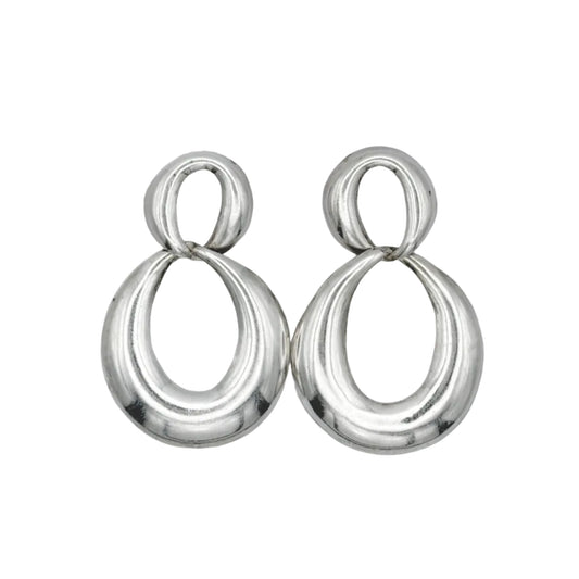 Vintage Sterling Silver Double Hoops