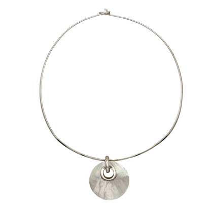 Vintage Sterling Silpada MOP Torque Necklace