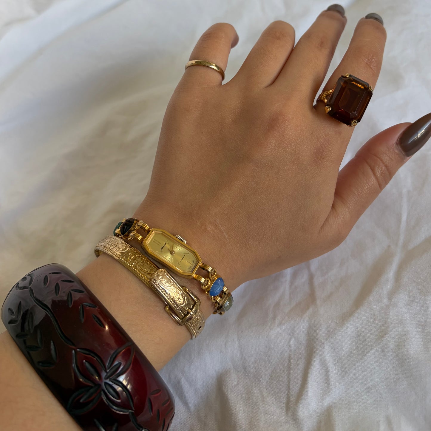Vintage Gold Filled Scarab Watch