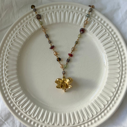 Vintage Gold Filled Reworked Pendant Necklace