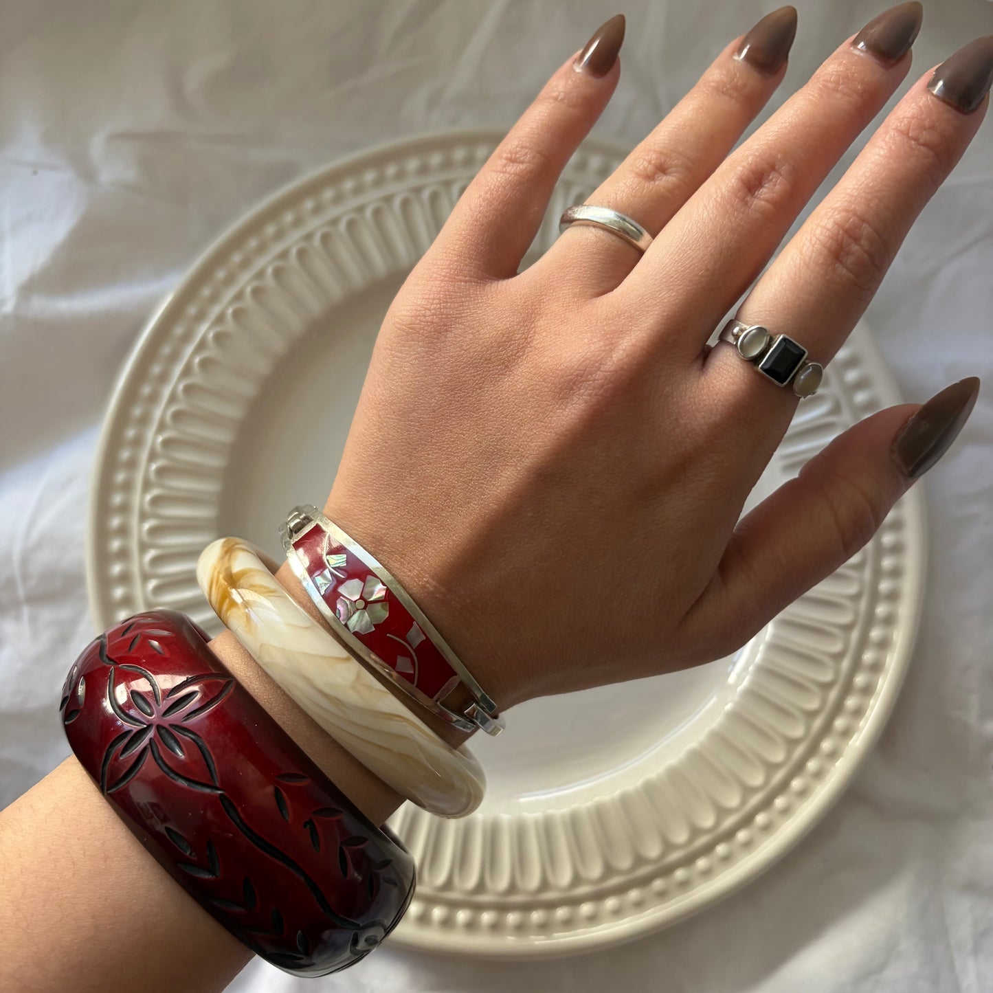 Vintage Sterling Garnet Ring