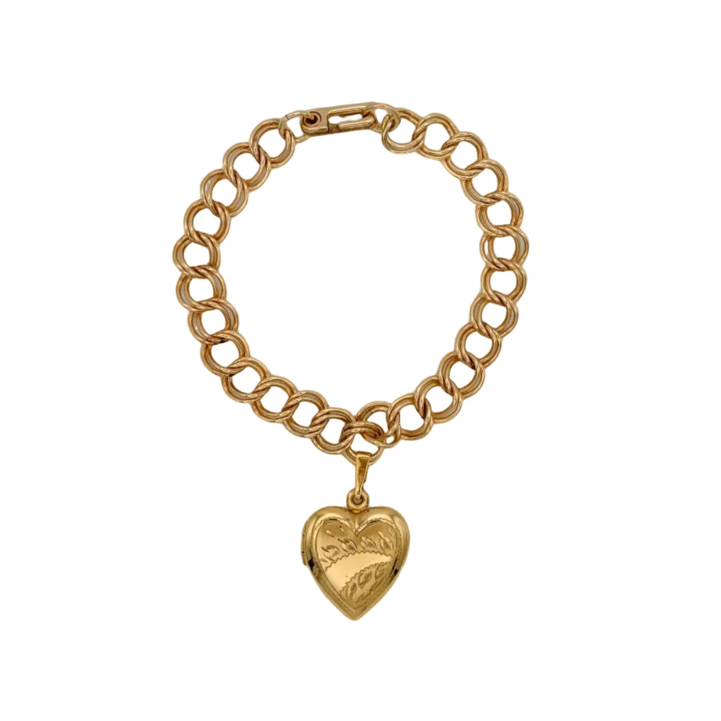 Vintage Gold Filled Locket Charm Bracelet