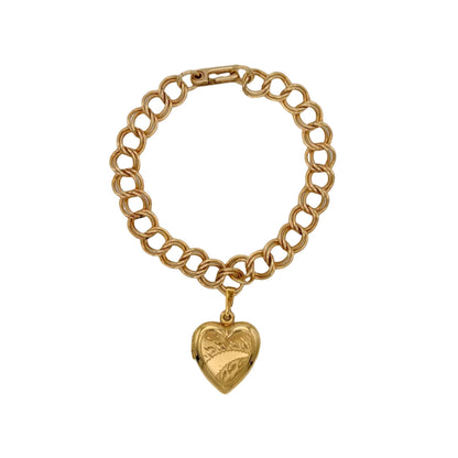 Vintage Gold Filled Locket Charm Bracelet
