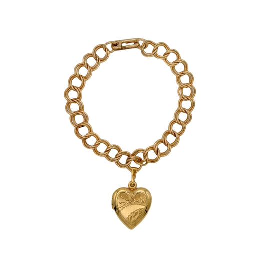 Vintage Gold Filled Locket Charm Bracelet