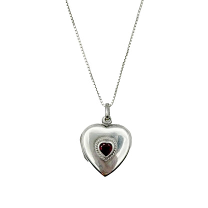 Sterling Cubic Zirconia Locket Necklace