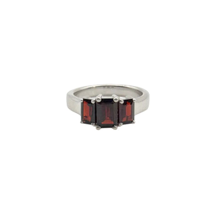 Vintage Sterling Silver Garnet Ring