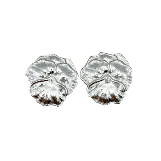 Vintage Sterling Avon Pansy Earrings