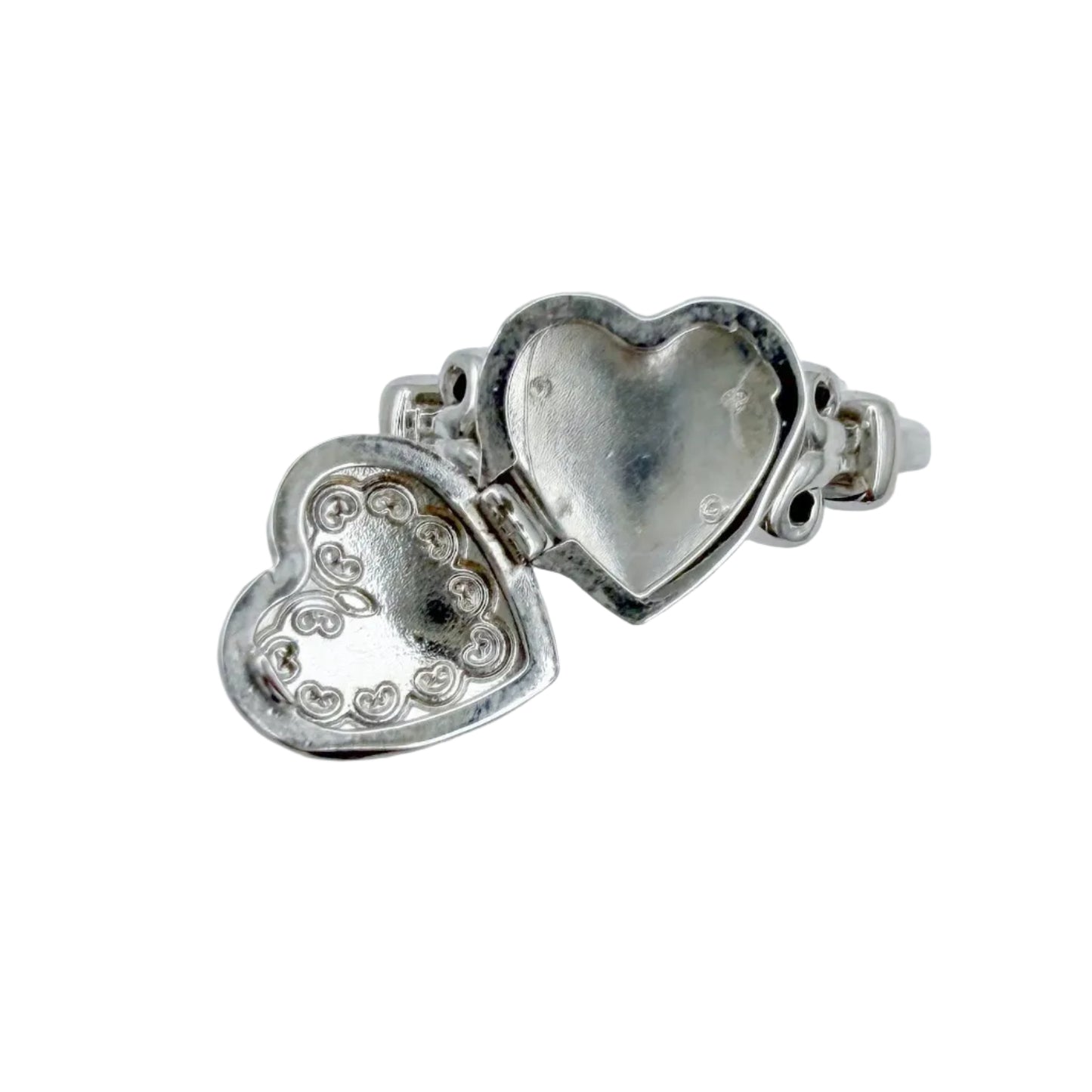 Vintage Sterling Heart Locket Ring