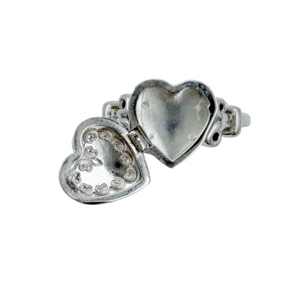 Vintage Sterling Heart Locket Ring