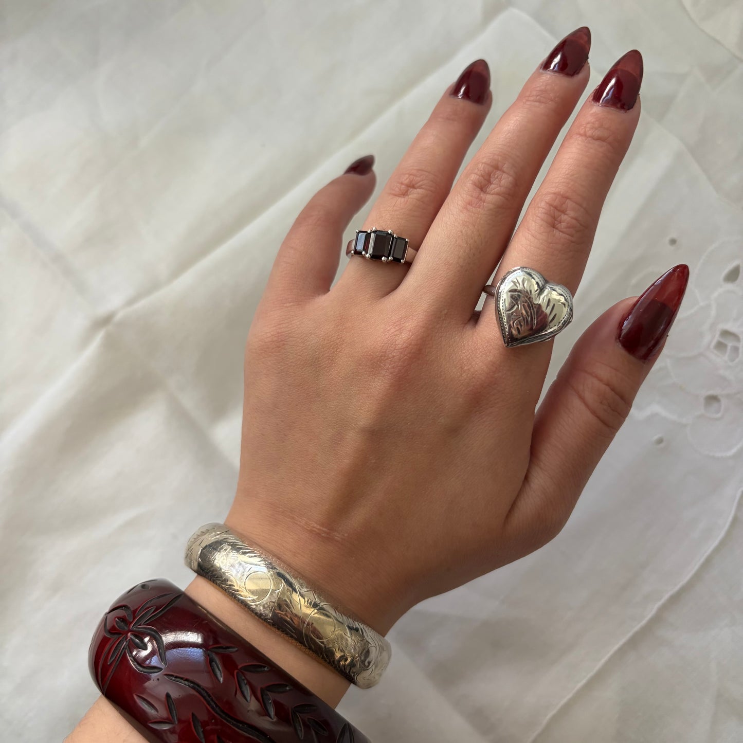 Vintage Sterling Locket Ring