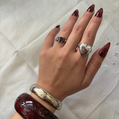 Vintage Sterling Locket Ring