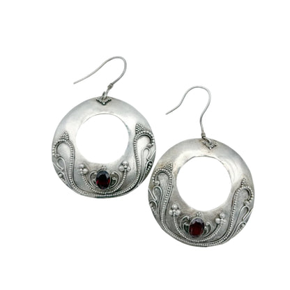 Vintage Sterling Garnet Earrings