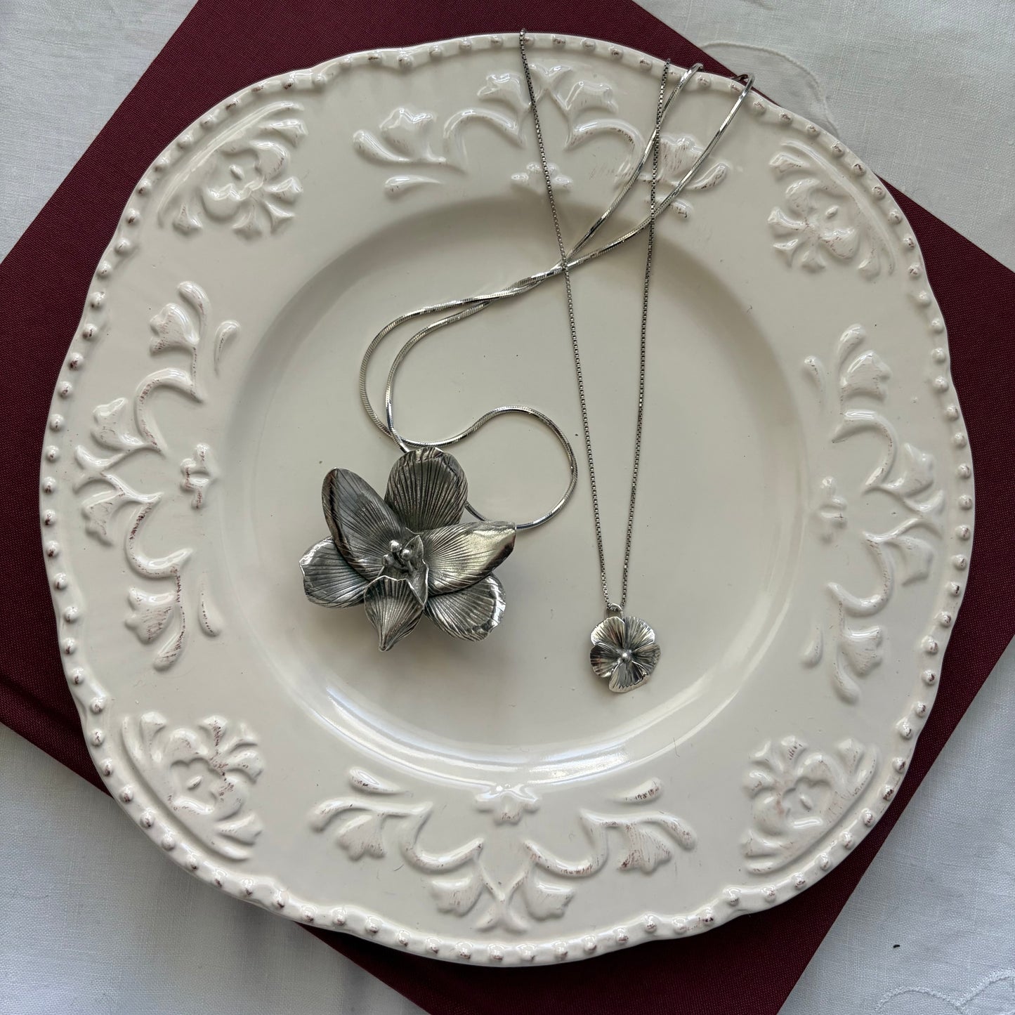 Vintage Sterling Pansy Necklace