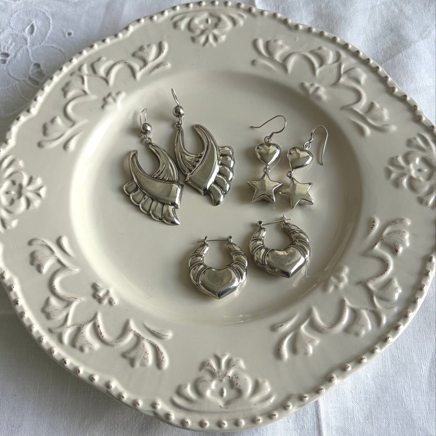 Sterling Puffy Earrings