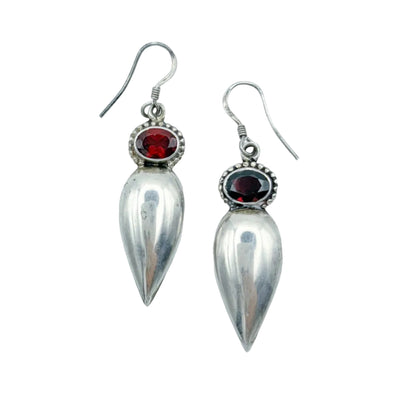 Vintage Sterling Garnet Earrings