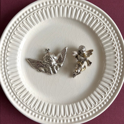 Vintage Sterling Silver Cherub Pendant