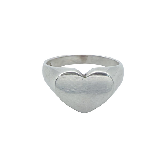 Vintage Sterling Heart Signet Ring