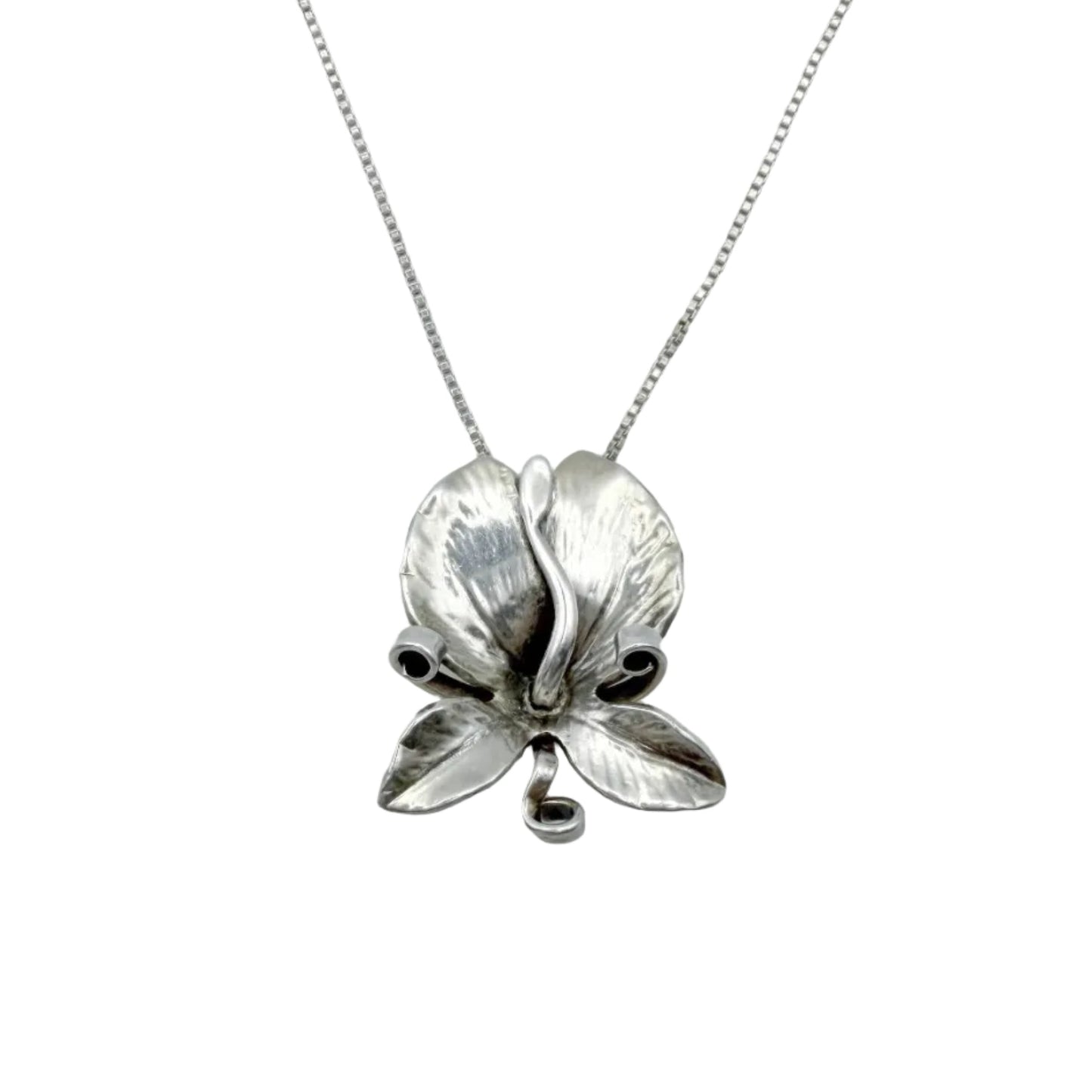 Vintage Sterling Orchid Necklace