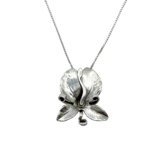 Vintage Sterling Orchid Necklace