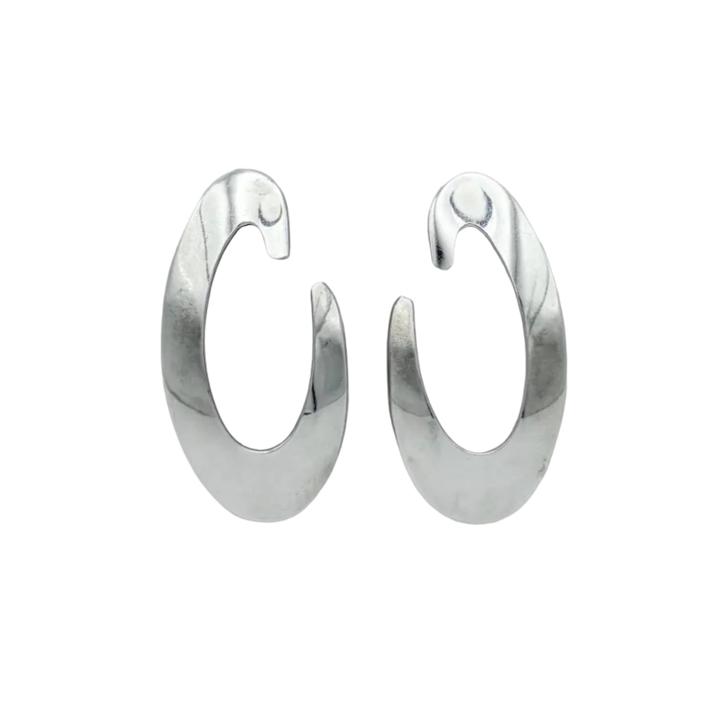 Vintage Sterling Open Hoop Earrings