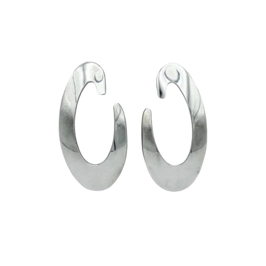 Vintage Sterling Open Hoop Earrings