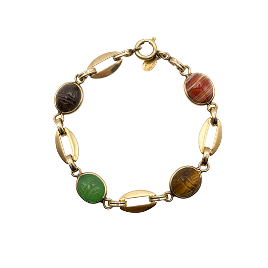 Vintage Gold Filled Scarab Bracelet
